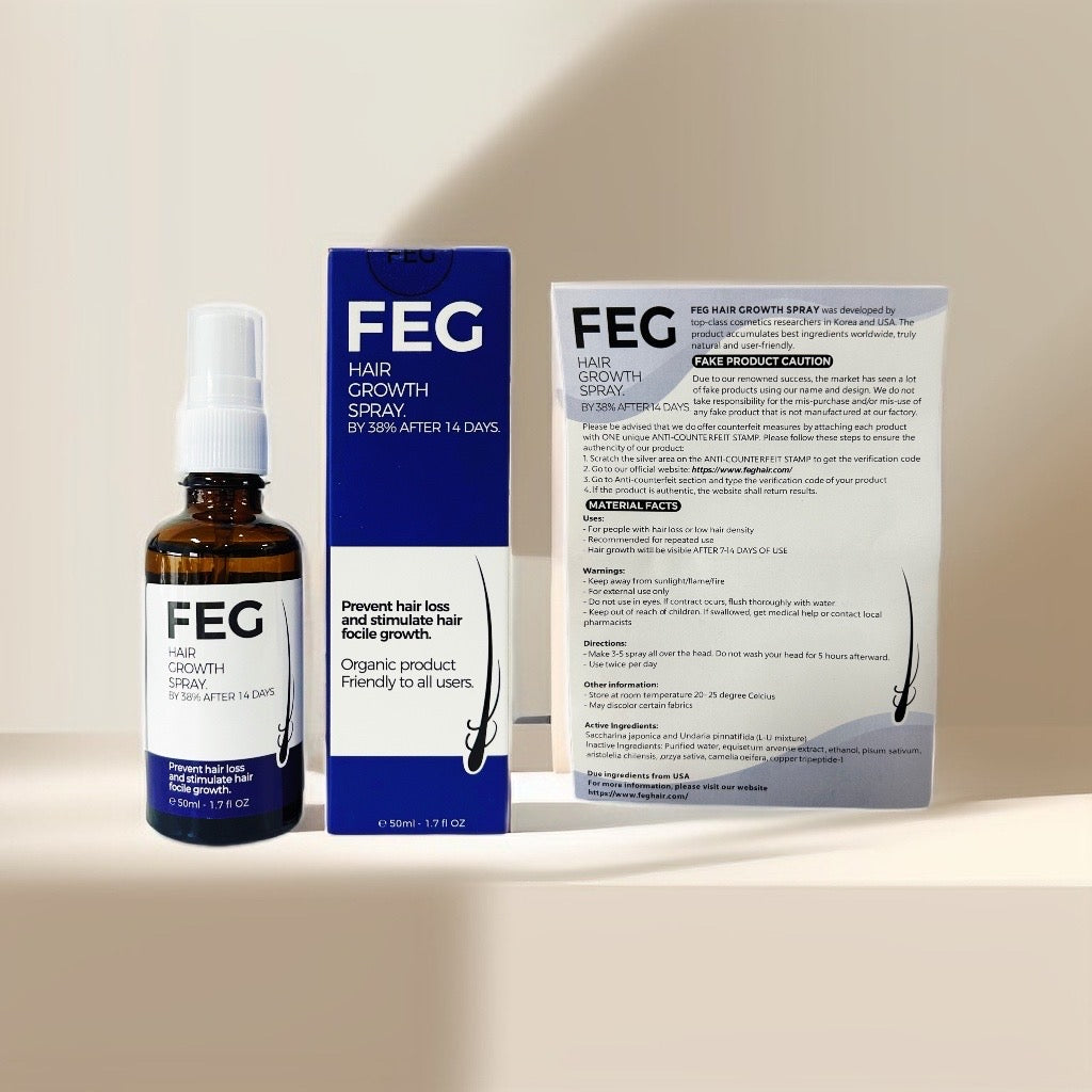 FEG Hair Regrowth Spray 50ML: Rapid Growth, Volume Boost & Strength for All