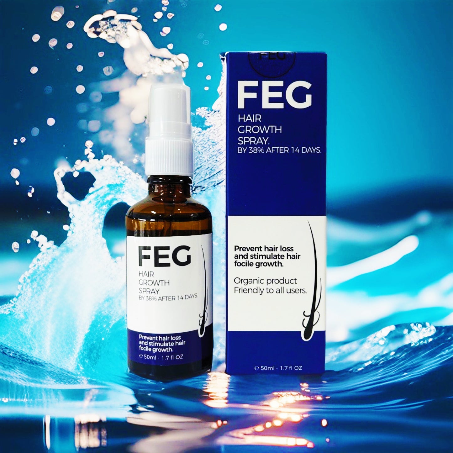 FEG Hair Regrowth Spray 50ML: Rapid Growth, Volume Boost & Strength for All